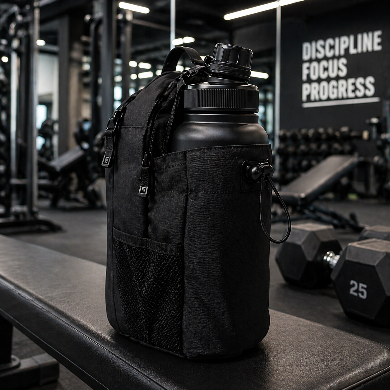 Gym Bag with Outdoor Kettle Holder