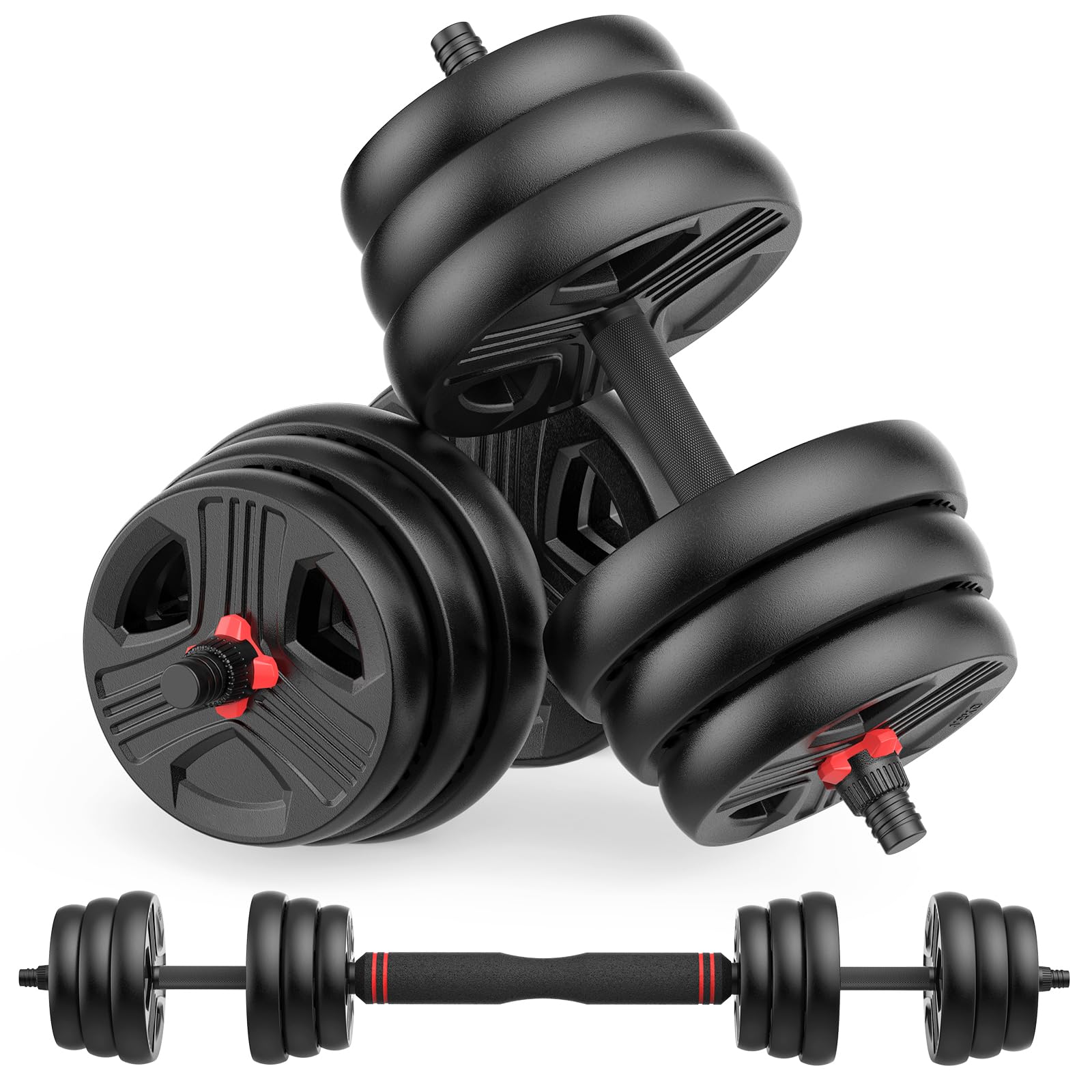 UKEEP Adjustable Dumbbells Sets 20/30/40/55/60/70/80/90lbs Free Weights Dumbbells