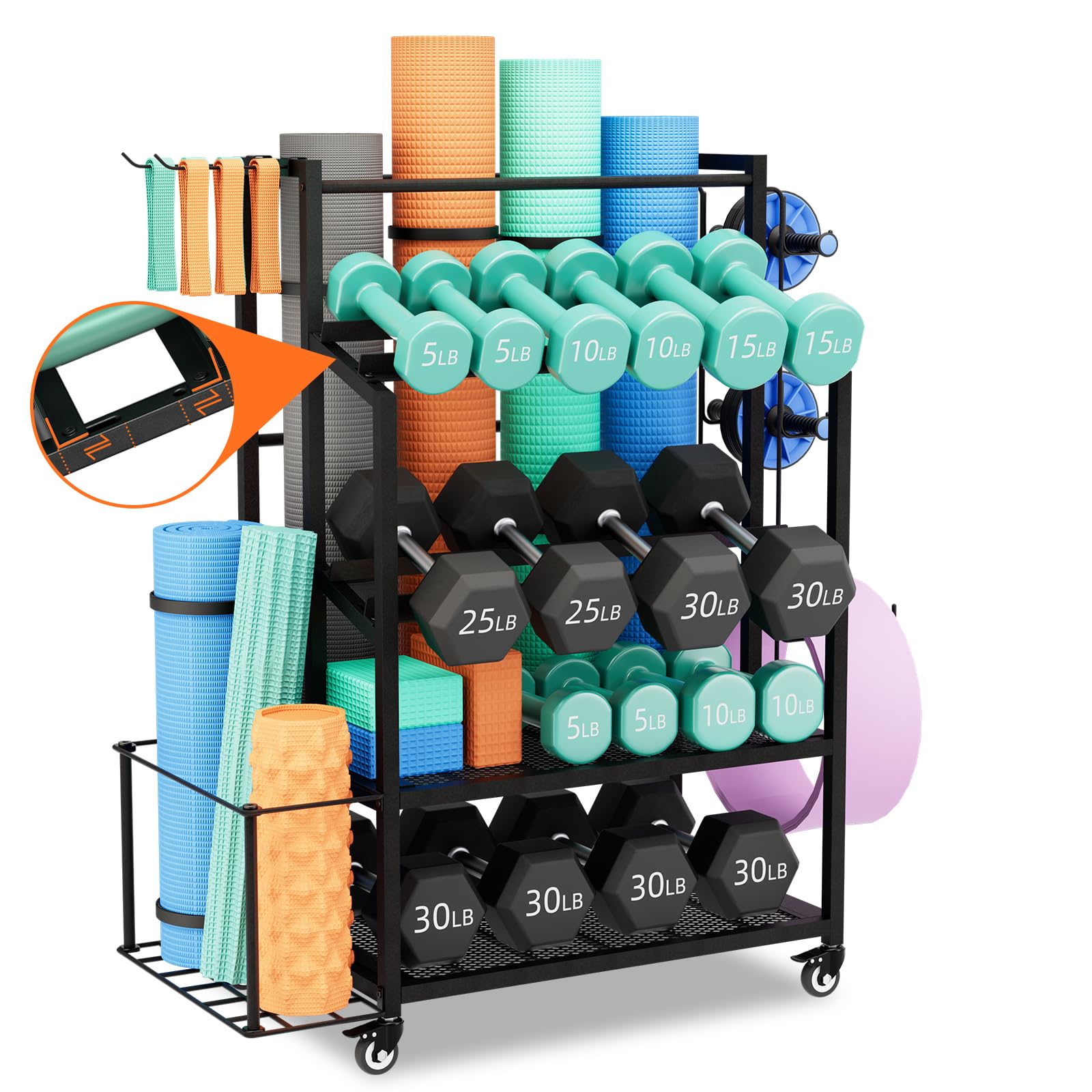 Bonvork 600LBS Dumbbell Adjustable Weight Rack for Dumbbells Home Gym Storage for Yoga