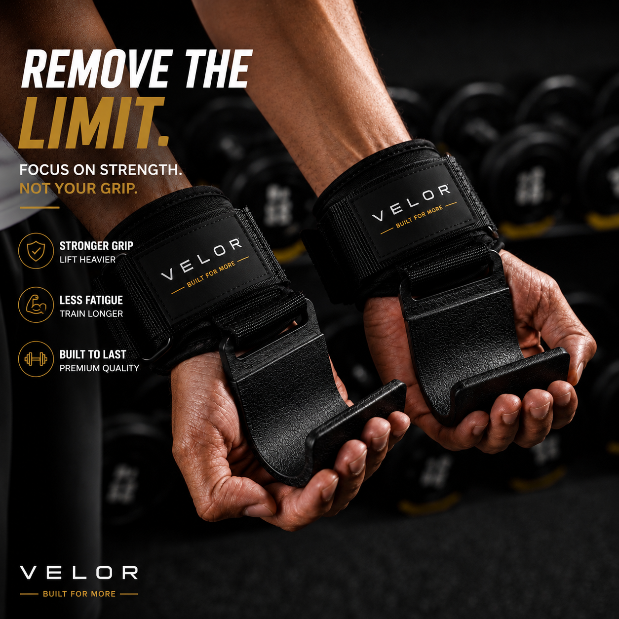 weight lifting hooks with wrist wraps