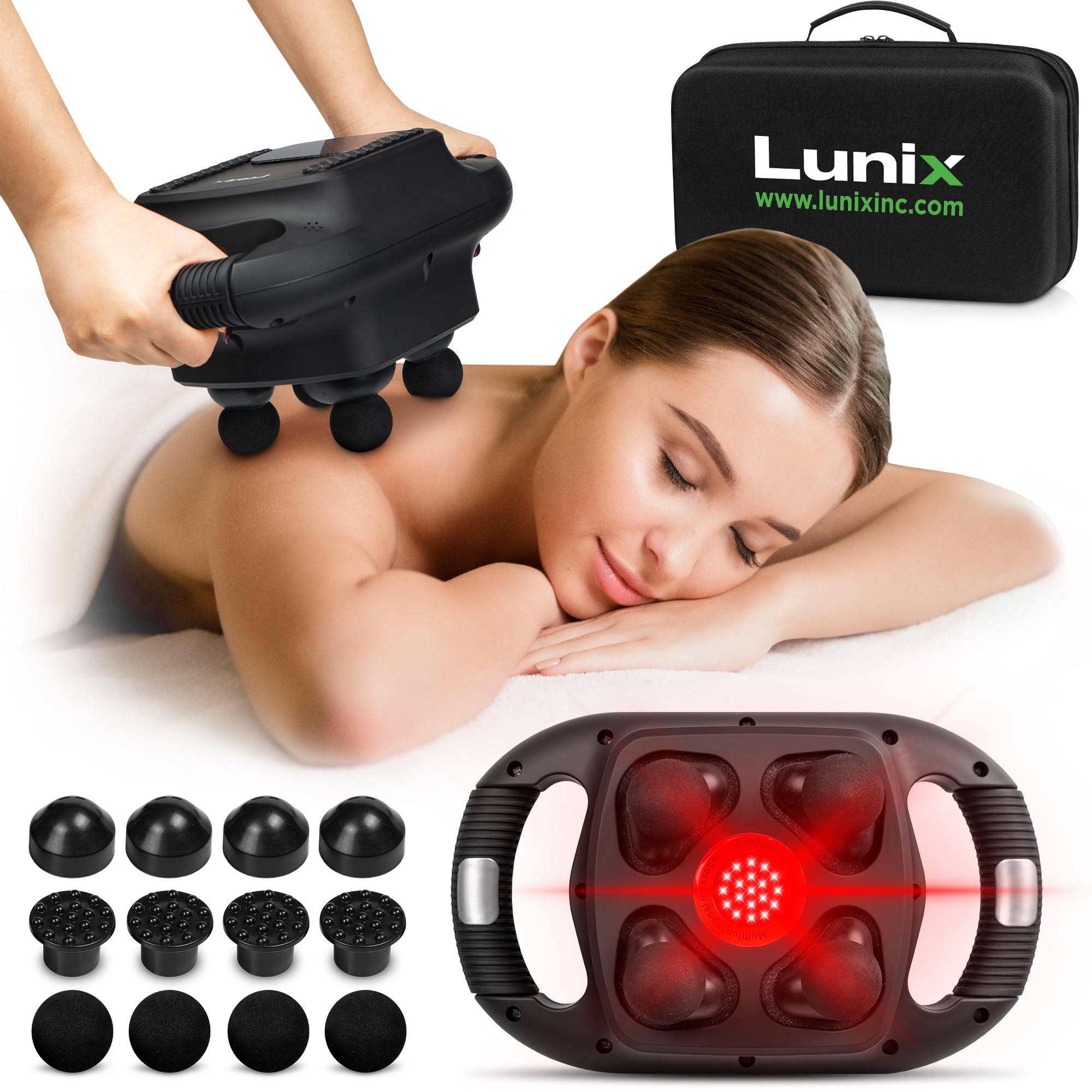 LX25 4-Head Professional Massage Gun Vibrating Back Massager for Pain