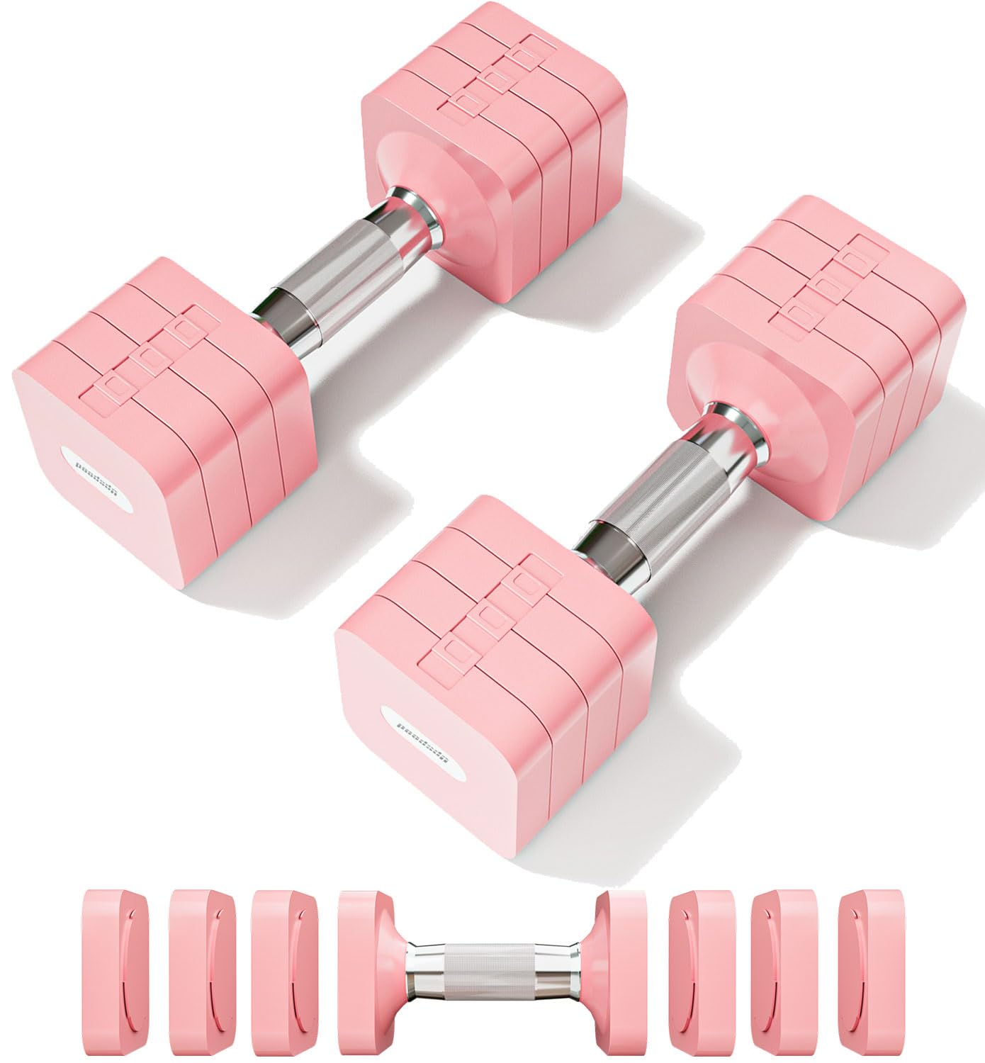 15LBS Adjustable Dumbbell Set 4 in 1 Free Weights Dumbbells Set for Women