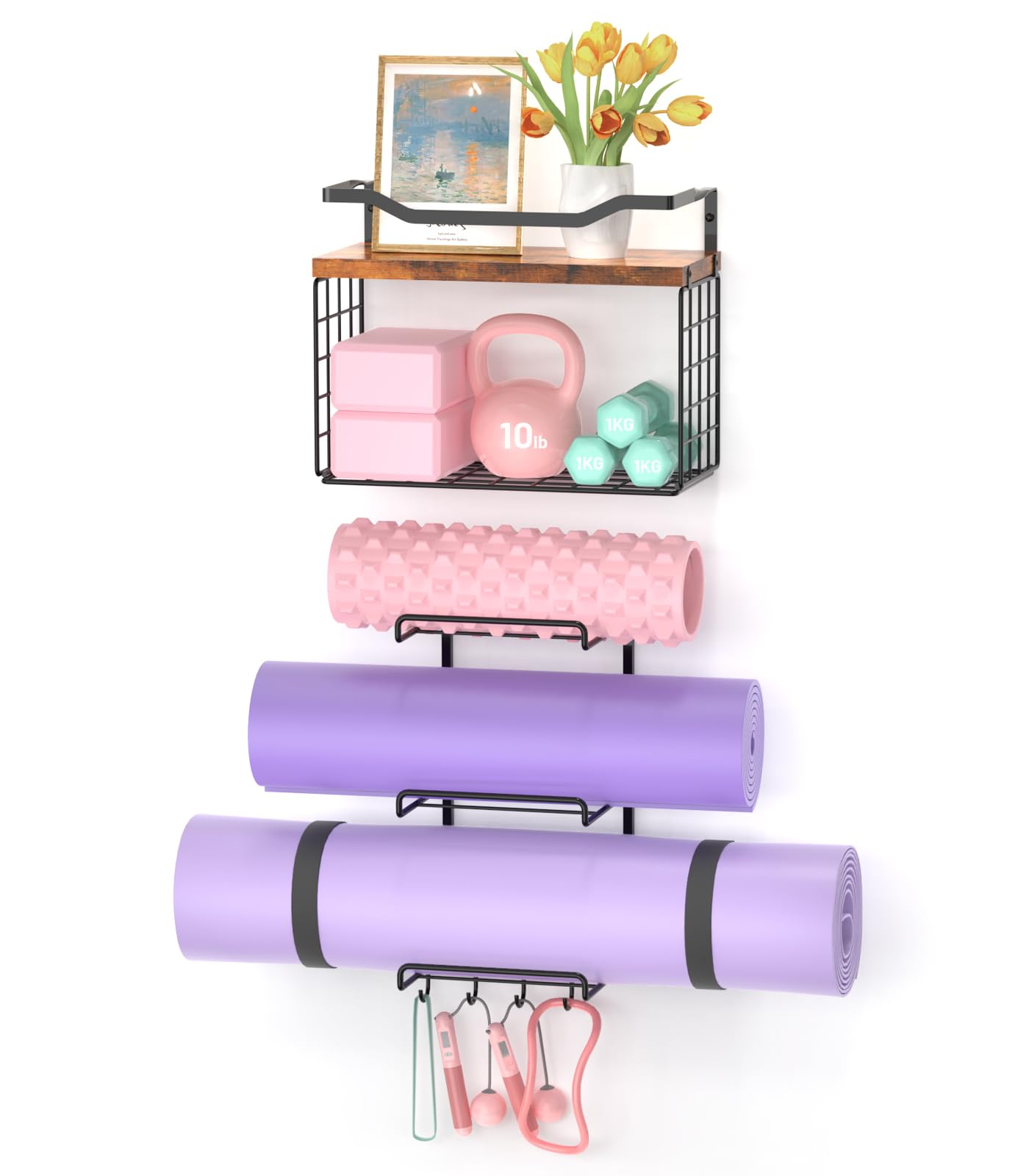 Yoga Mat Holder Wall Mount Yoga Accessory Mats Storage Rack