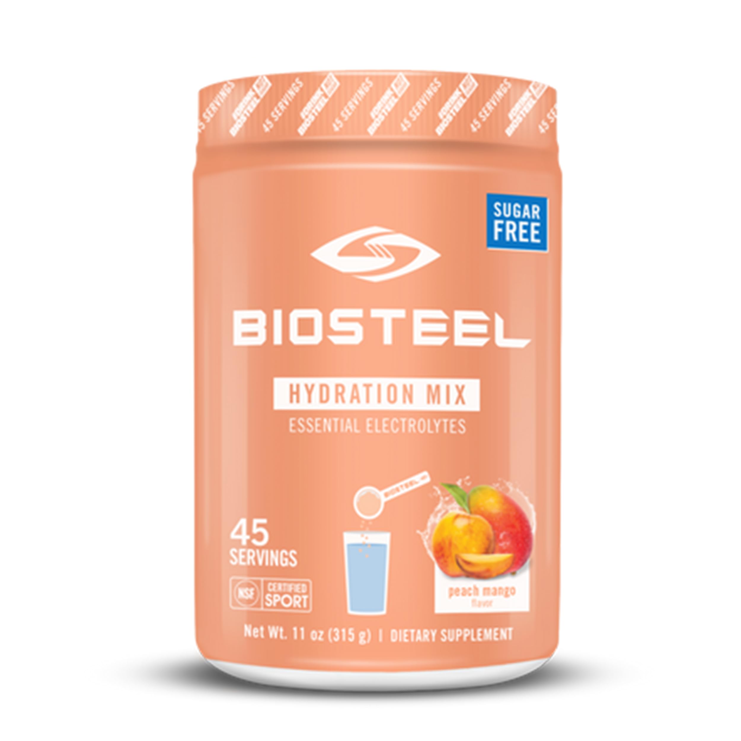 BioSteel Zero Sugar Hydration Mix Great Tasting Peach Mango