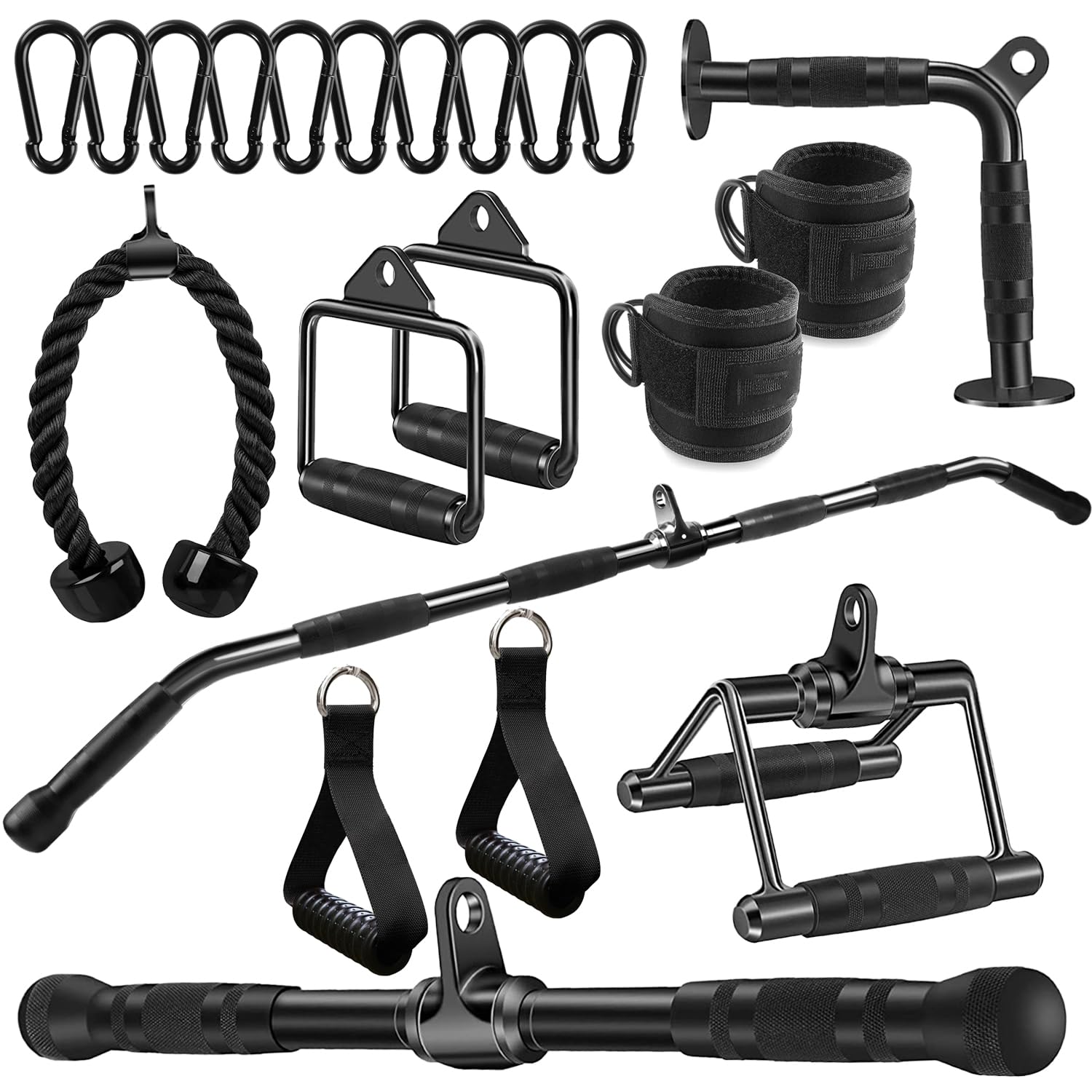 21 PCS Cable Attachments for Gym Set Attachments Cable Machine Accessories