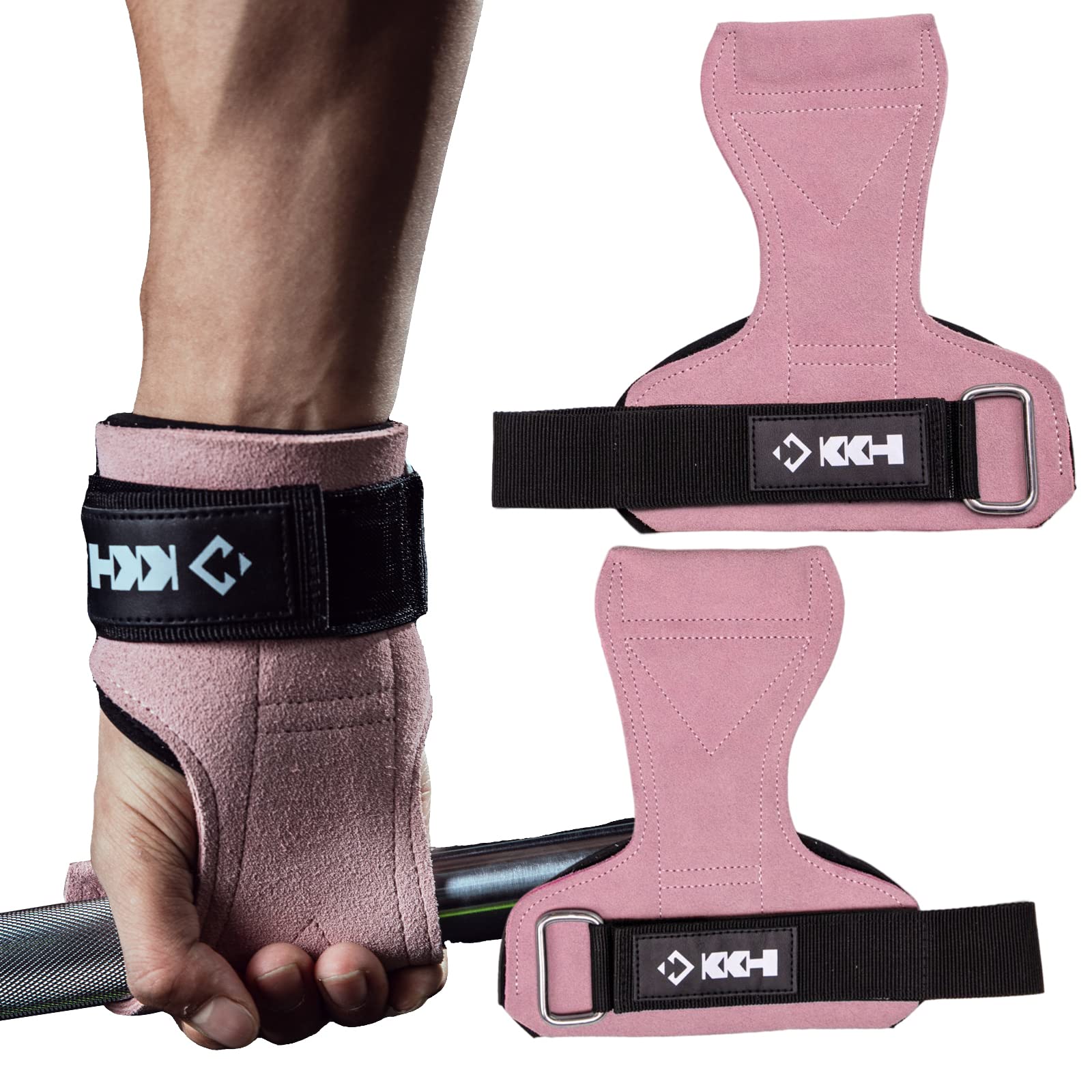KKH Wrist Straps for Weightlifting Powerlifting with Adjustable Wrist Grips Fitness Pads